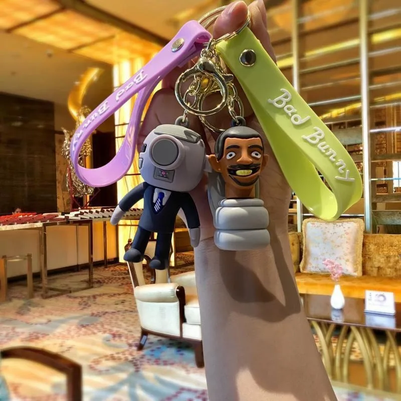 Skibidi-المرحاض لعبة المفاتيح الطرفية ، شخصية كرتونية ، المراحيض مصور دمية ، على ظهره المحمول ، قلادة مفتاح السيارة ، هدية اللعب #2