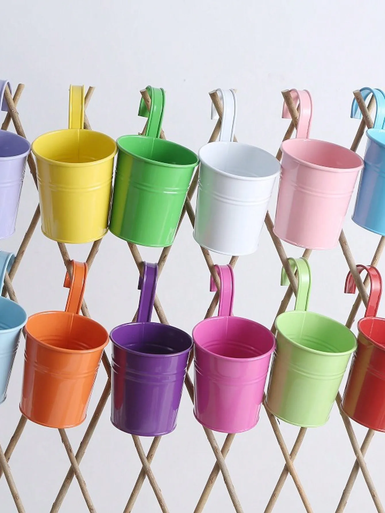 

Ferro Pastoral Varanda Vasos, plantadores, Wall Hanging Metal Bucket, Flower Holder, Vaso Flower Pot, Jardim Decoração Supriment