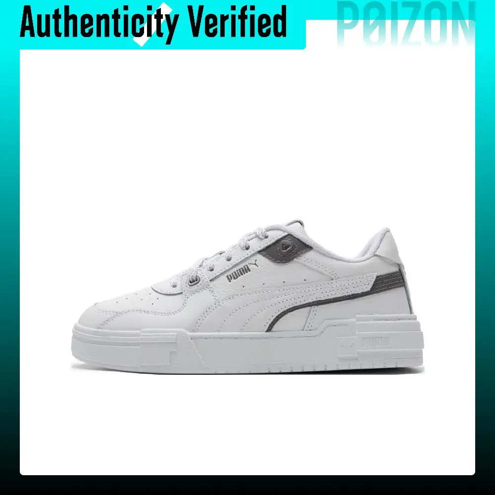PUMA Ca Pro Glitch Reflect Comfortable Cushioning Lightweight Low top Skateboard Shoes Unisex Puma White Silver 393178-01