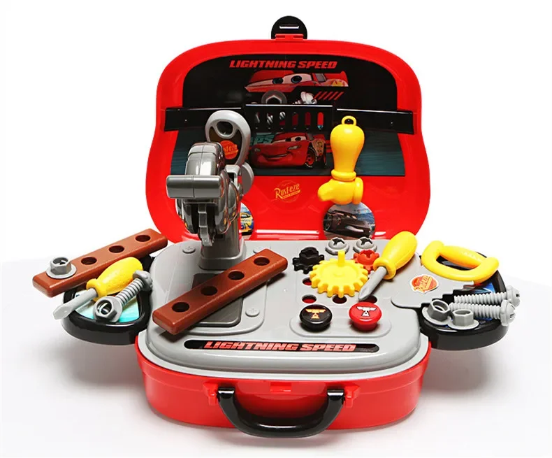 [Disney] Mickey Mouse Cars Lightning McQueen Children's Toolbox Toy Set boy toy play house set kids toys for boy birthday gift