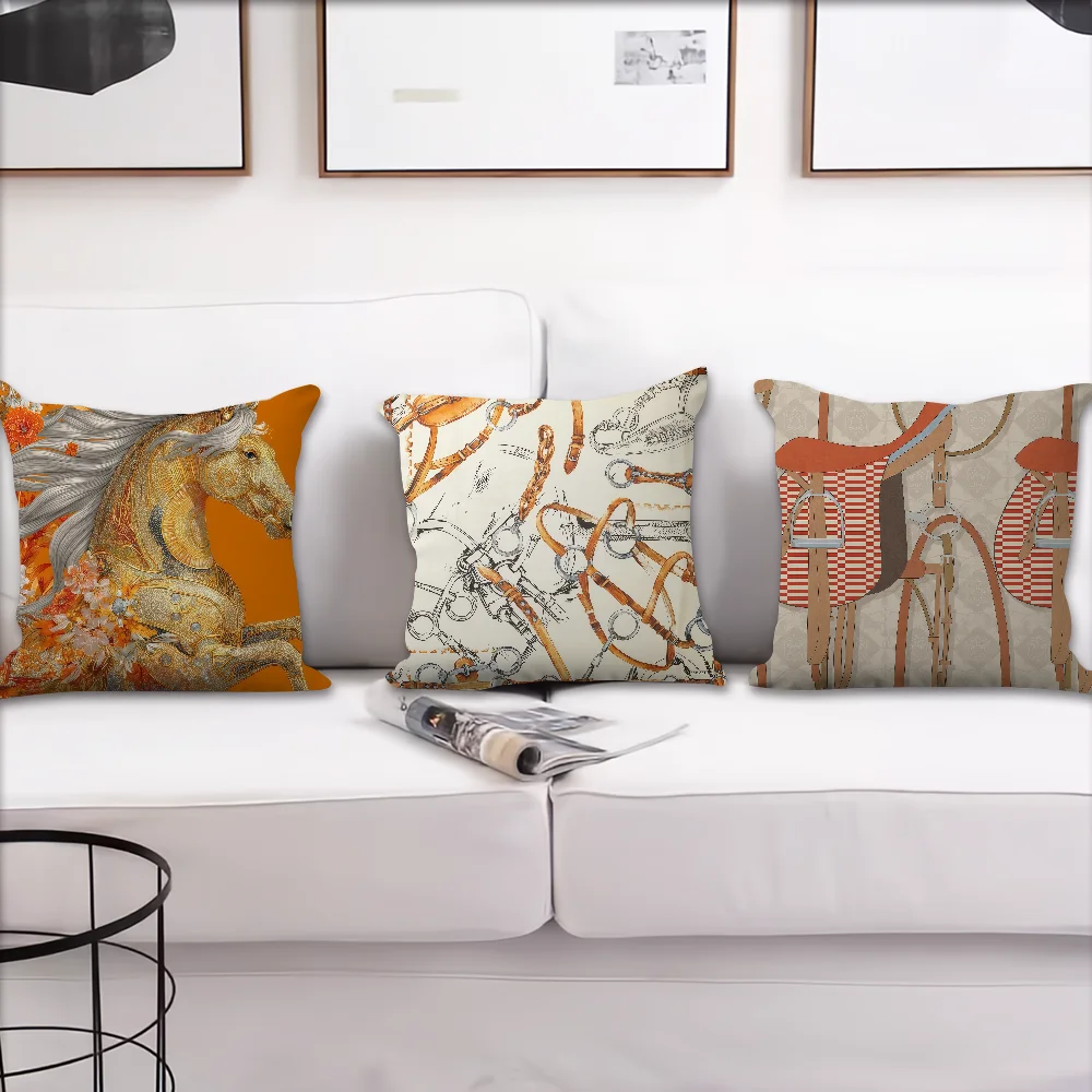 Orange Equestrian Style cushion cover Decoration Room Shop Car Best Home Office Coffee Pillow Sofa Printing Nordic Simplicity - view 4