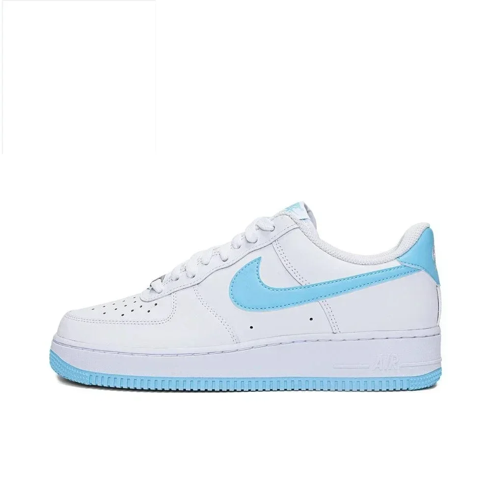 Nike Air Force 1 Low '07 White Aquarius Blue FQ4296-100 Wear-resistant Comfort Board Shoes Low Top for Men/women Original