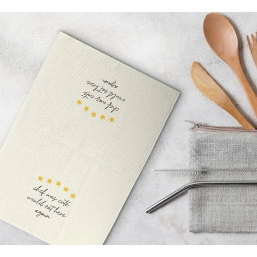 ستأكل مناشف المطبخ المضحكة للطهاة هنا مرة أخرى، ملابس مطبخ من البوليستر مطبوعة بأحرف بيضاء #4