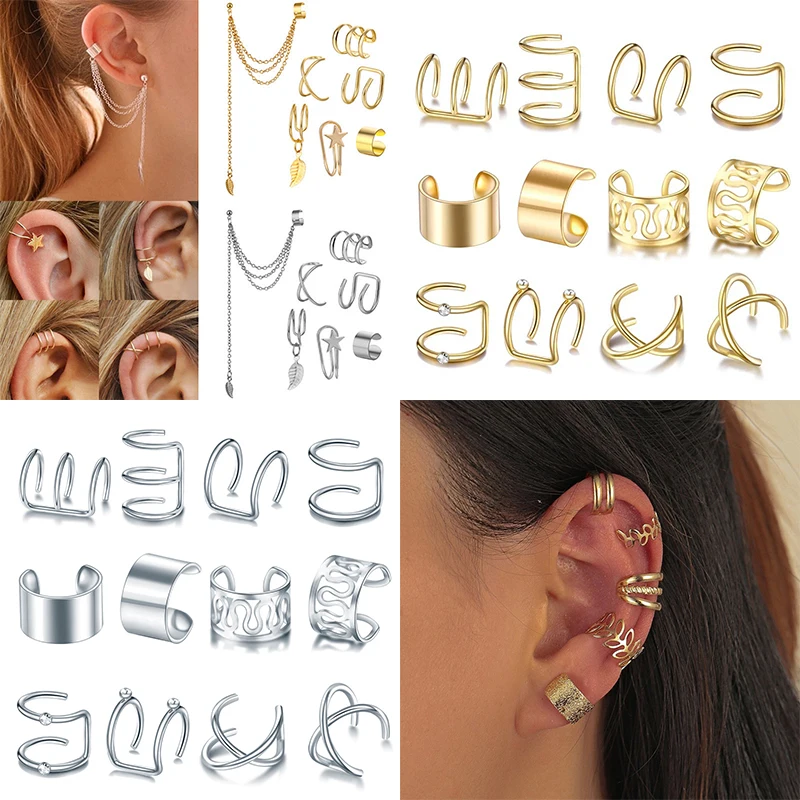 SUGO New Arrival Fashion Cost-effective Gold Color Clip Earrings for Personality Women or Girls Lovely Daily Jewelry Accessories