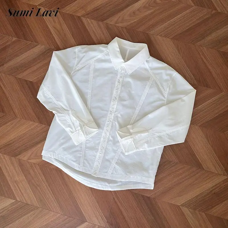 

New Casual Men's Long Sleeve Shirts 2025 Spring Autumn Fashion Embroidery Solid Color Shirt For Mens Daily Leisure Cardigan Tops