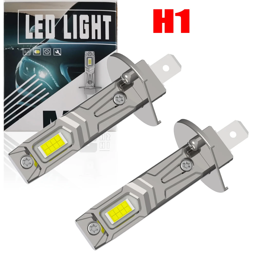 2pcs H1 P14.5s Led High Power Bulbs Super Bright Headlight 12v Powerful White Moto Fog Lamp Car Turbo Diode No Adapter Required