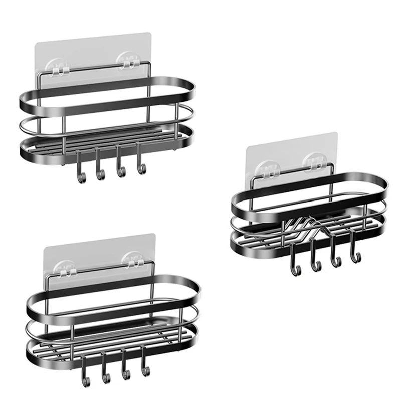 

Душевая полка, клейкий органайзер для душа для ванной комнаты, душевая полка для внутреннего душа, нержавеющая душевая стойка из нержавеющей стали-A22G