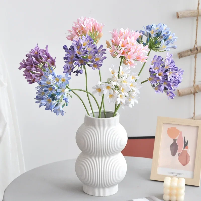 

5Pc/lot Faux Agapanthus Artificial Flowers Clivia Fake Flowers Luxury Home Decoration Ornaments Party Wedding Flower Arrangement