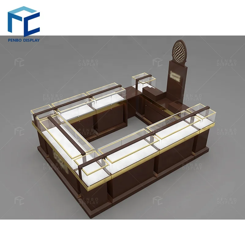 custom.Factory Supply Customized Wooden Cosmetic Kiosk Design Fragrance Perfume Glass Display Showcase Perfume Kiosk in Mall