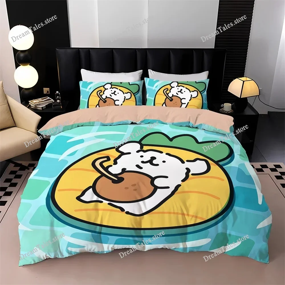

New Cartoon Puppy Bedding Set 3D Digital Printed Pug Duvet Cover Set with Pillowcases Anime Quilt Cover Kids Adult Size
