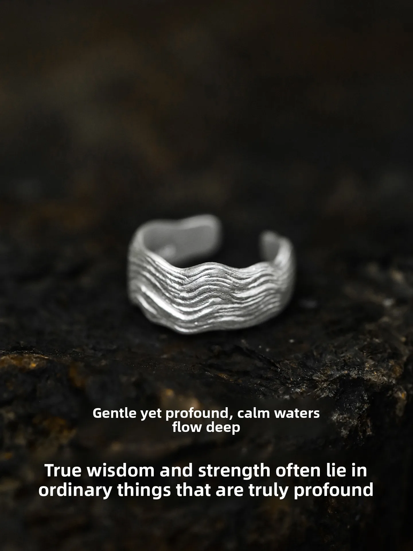 Handmade Original Deep Flowing Water Ear Bone Clip Unisex No Piercing Required Artistic Silver Fashion Jewelry Accessory