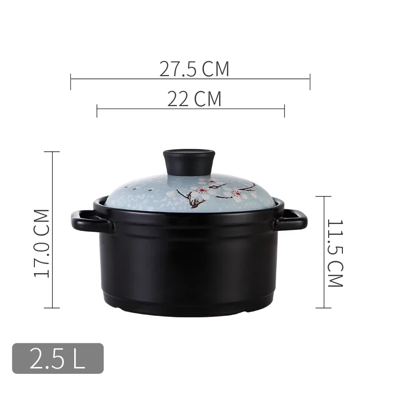 Japanese Hand-painted Soup Pot High Temperature Resistant Casserole Non-stick Ceramic Soup Pot Household Open-flame Cooking Soup