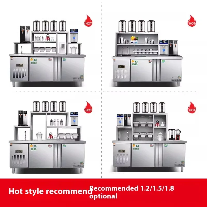 Gran oferta, juego completo de alta calidad de máquina para hacer té de burbujas, equipo de té de la leche, mesa de té boba personalizada, banco de trabajo, precio al por menor