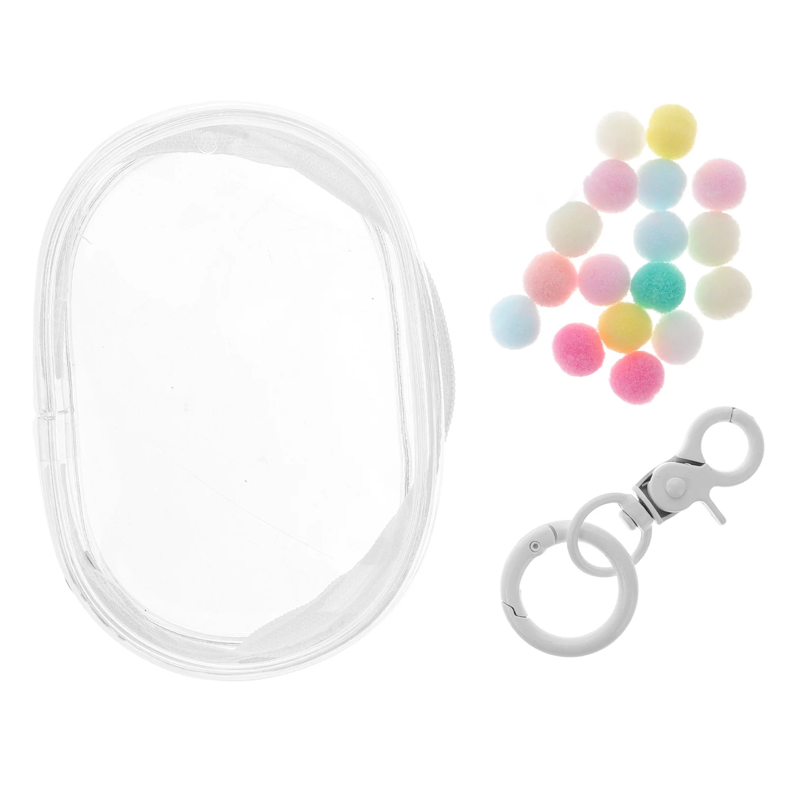 

Outing Bag Display Case Mini Dolls Clear Keychain Small Round Pouch for Cotton Figure with Walk Baby Transparent Figures