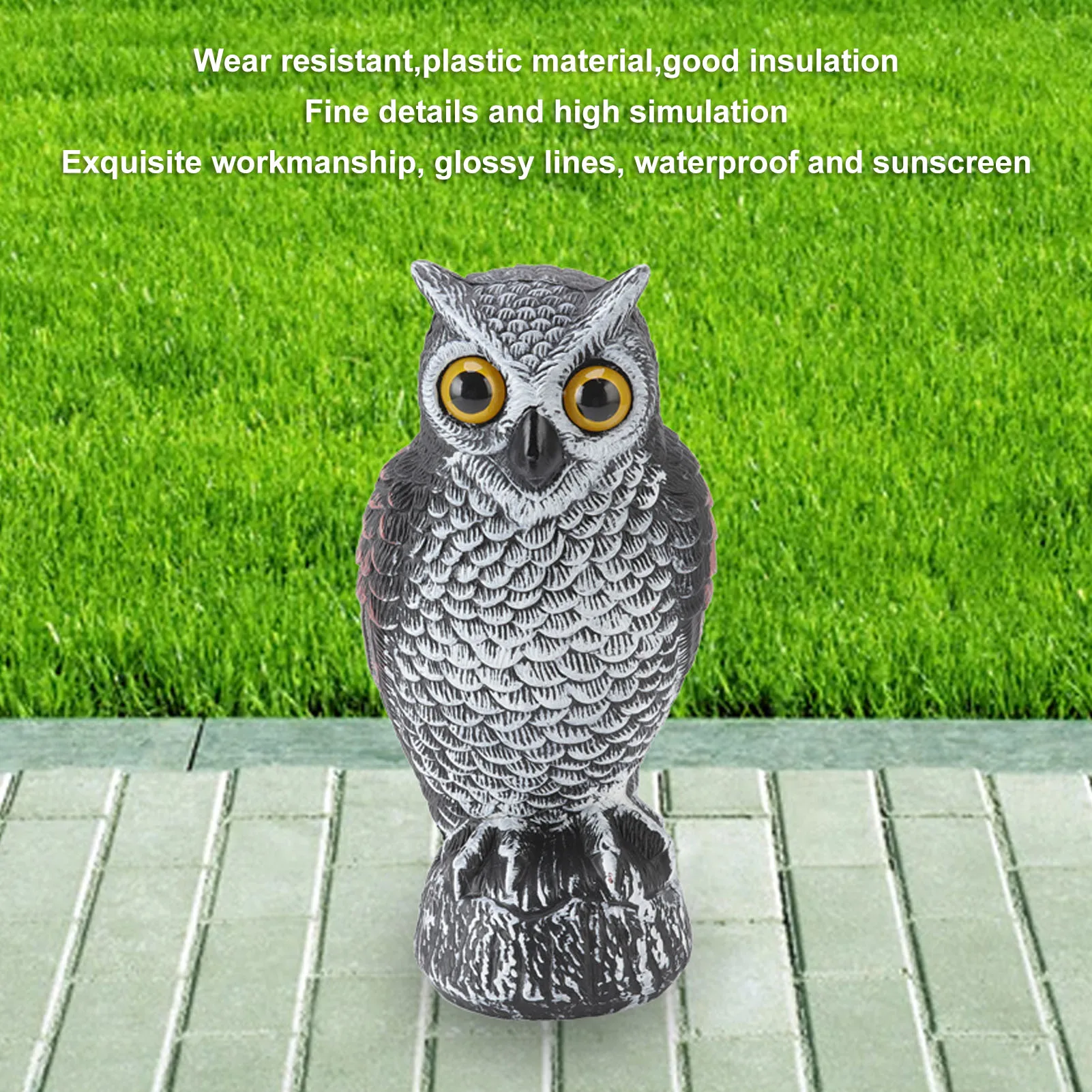 Owls To Keep Birds Away Exquisite Workmanship Fine Details Bird Owl Decoy Wear Resistant Waterproof for Birds for Small Animal