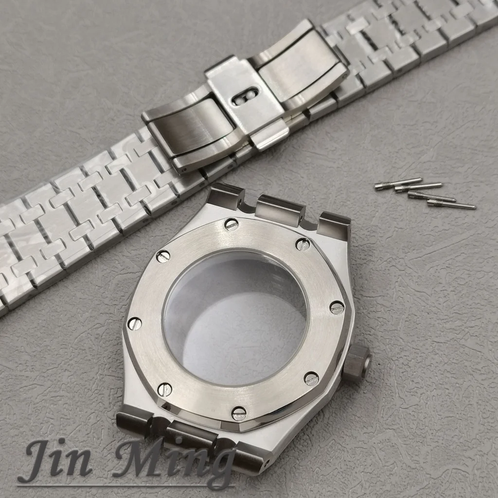High Quality 41mm Suitable For NH35/NH36/4R36 Movement Replacement Watch Case + Strap Sapphire Glass Stainless Steel