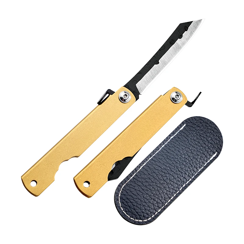 Tragbares Taschenmesser mit Holster, Edelstahl-Messer Outdoor-Werkzeug