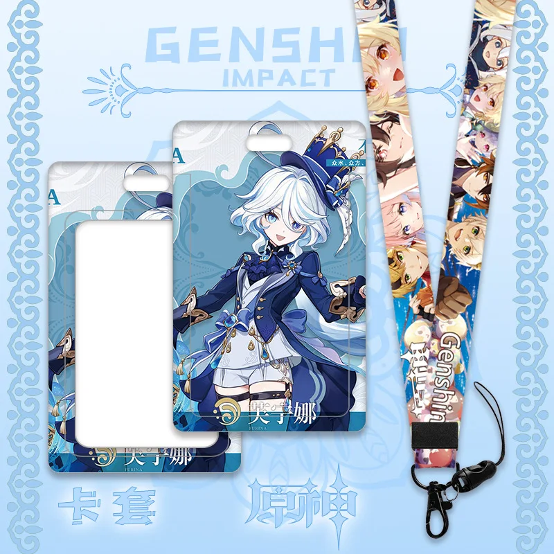 13 Styles Anime Genshin Impact Lanyard Strap Keychain Furina Raiden Shogun Yae Miko Keqing Zhongli wanderer Xiao Hu Tao Nahida