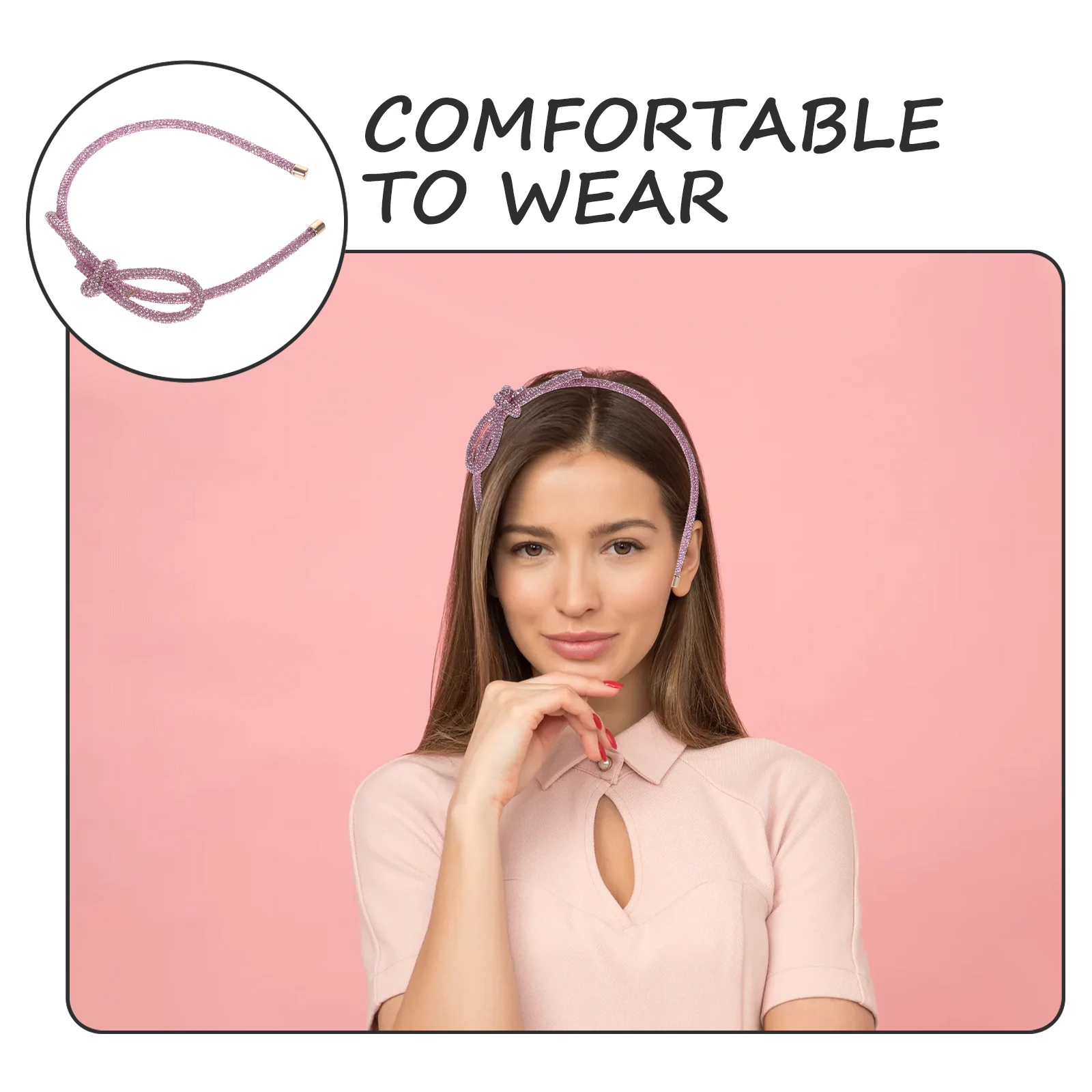 

Rhinestone Bow Headband For Women Girls Hair Band Wedding Bridal Party Accessory Durable Stylish Hairpiece Prom Homecoming