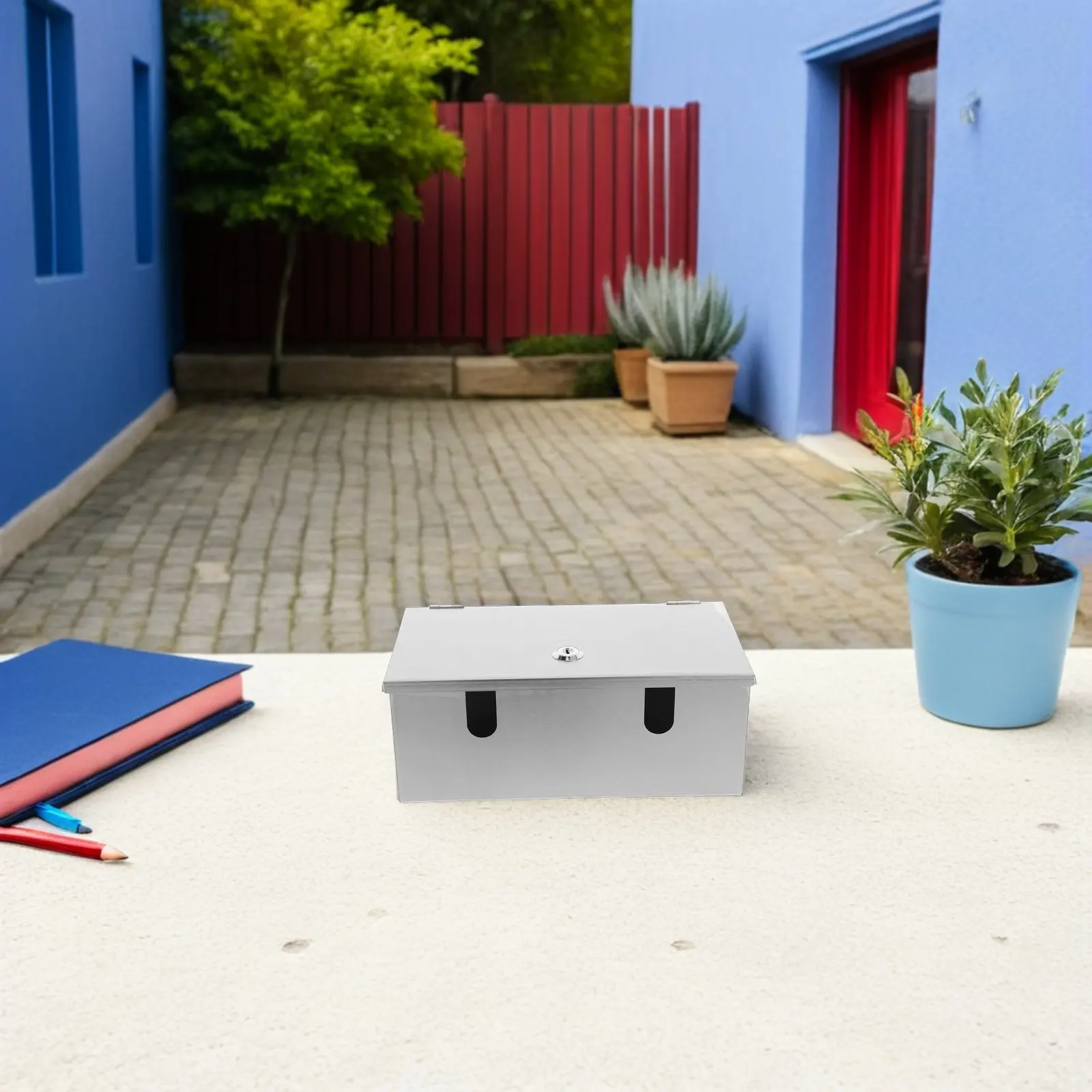 Stainless Steel Outdoor Waterproof Socket Box Lockable Weatherproof Electrical Enclosure for Parks Factories Schools Rainproof