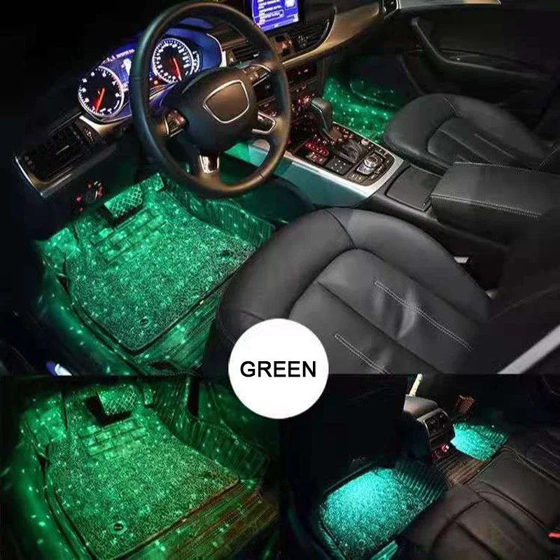 Car Interior Ambient Lights Car Seat Bottom Ambient Light Full Earth Star Car Interior Footlights Music Ambient Footlights