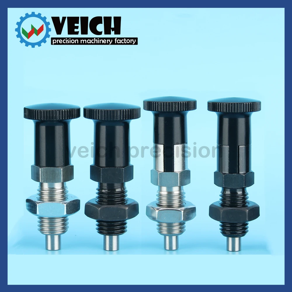 VCN211 Stainless Or Carbon Steel Self-locking Index Bolt Dowel Pin Reset Plunger With Mushroom Knob Indexing Plunger In Stock