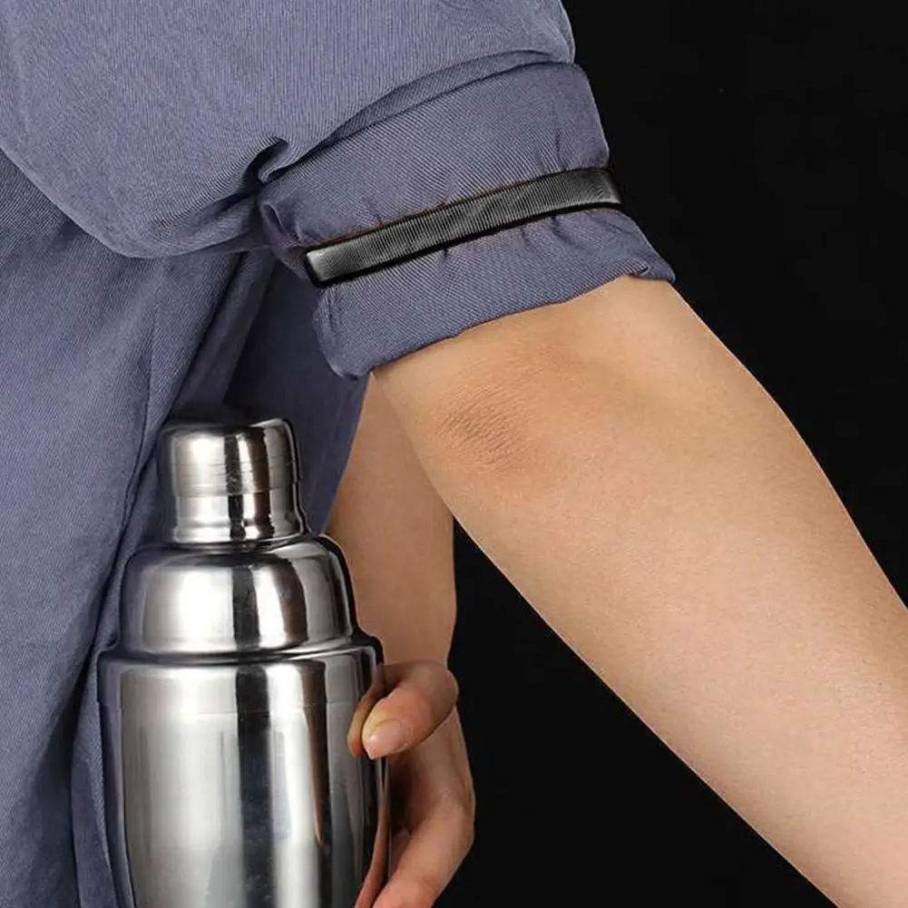 Estilo clásico 2 unids/par antideslizante elástico camisa manga soportes brazaletes de Metal banda ligas elásticas para Mujeres Hombres práctico