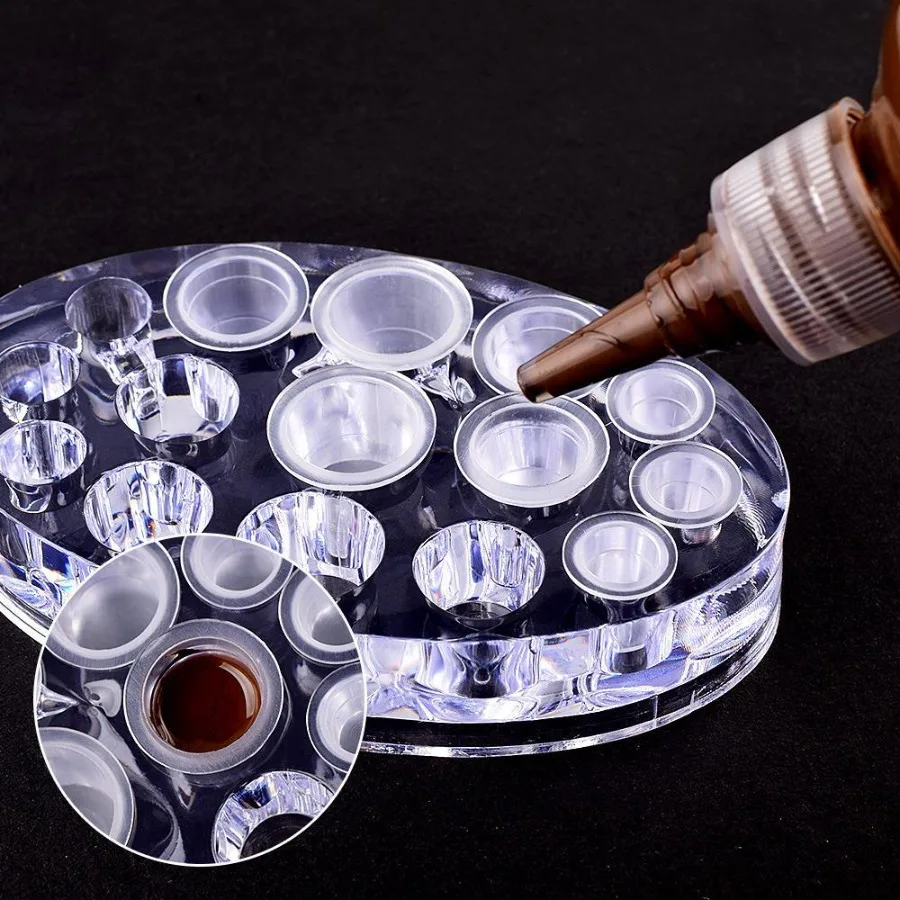 1pcs Tattoo Pigment Cup Holder, Transparent and Durable Plastic Storage Box Display Rack, Tattoo Artist Accessories