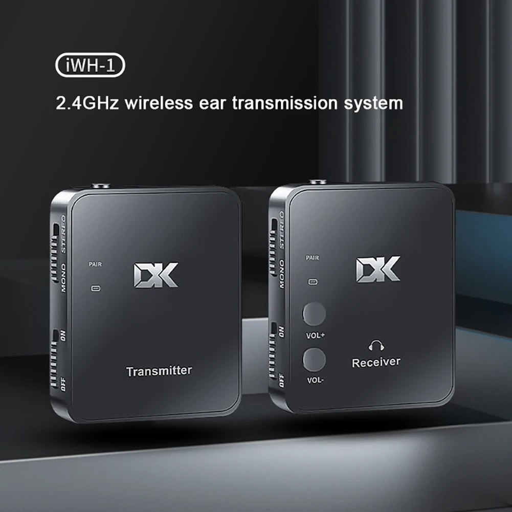 DK IWH-1 Wireless Monitor System Rechargeable Transceiver Audio Transmitter Receiver for Studio Band Rehearsal Live Performance