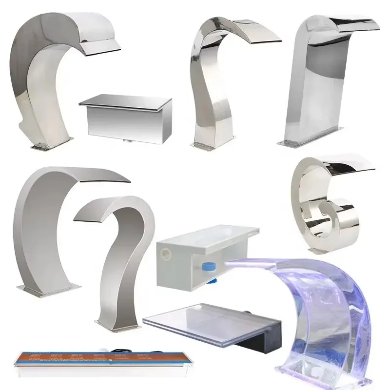 

Stainless Steel Spa Pool Cascade Spillway Waterfall Features Swimming Pool Fountain Spillway Penguin arc bath massage bath