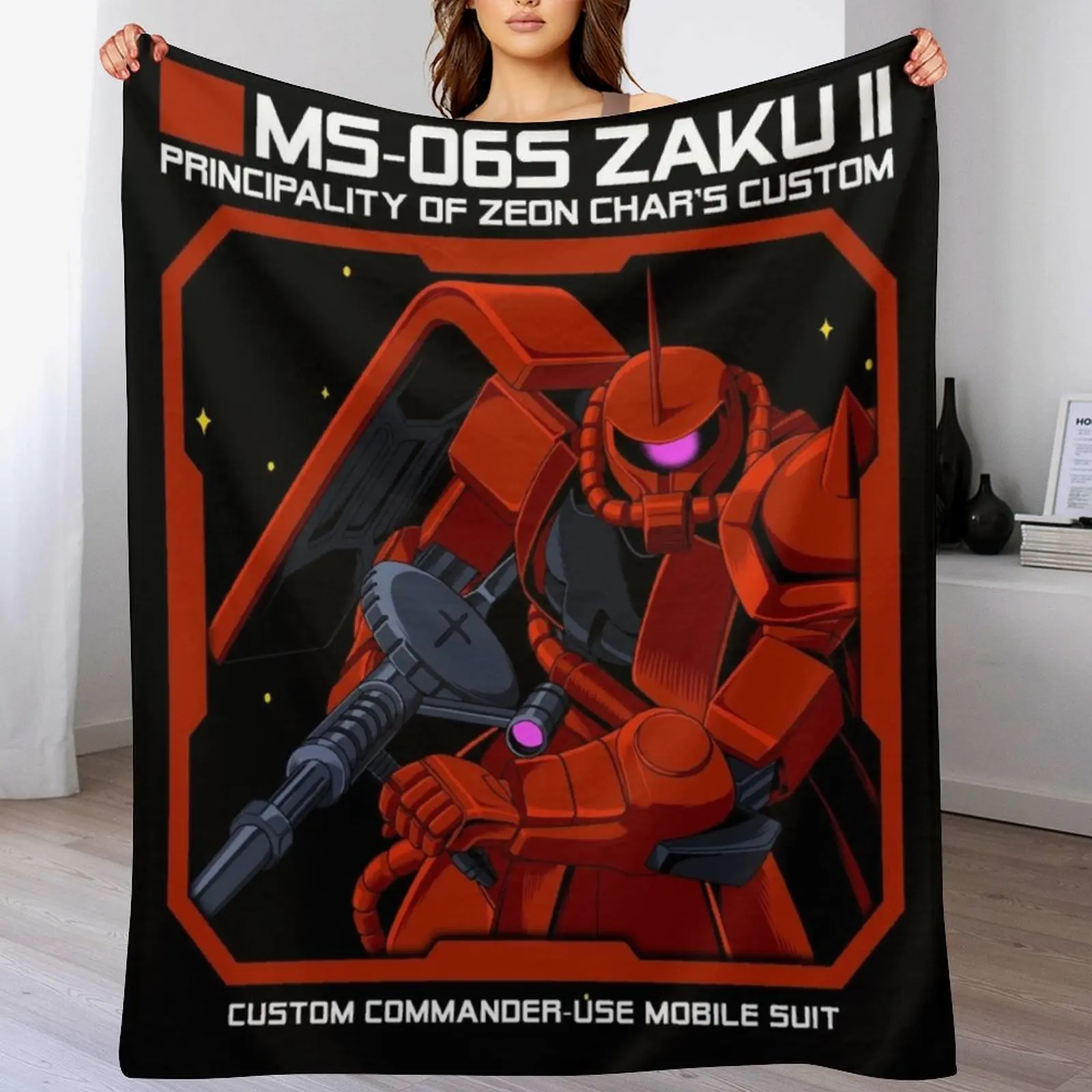

MS-06S Char's Zaku II Throw Blanket For Sofa Thin Polar Retros warm winter Blankets