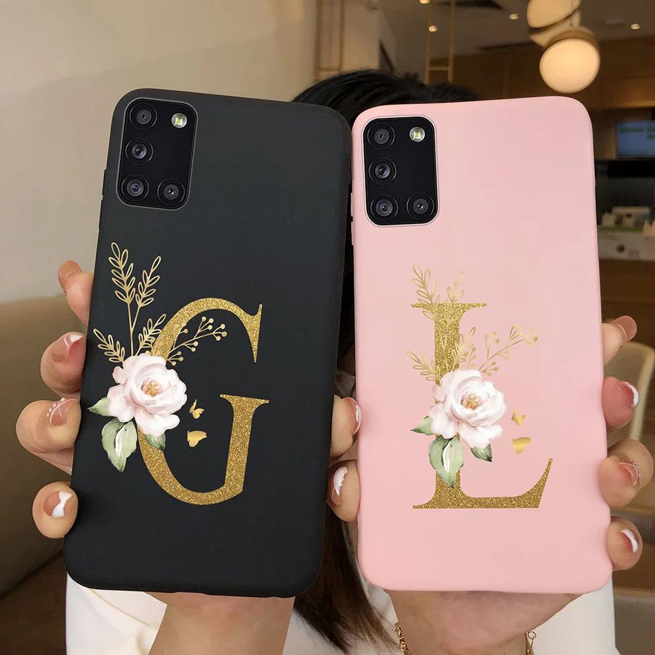 For Samsung Galaxy A31 A 31 Case Cover Slim Matte Custom Cute Letters Soft Silicone Phone Case For Samsung A31 A315F Back Cover