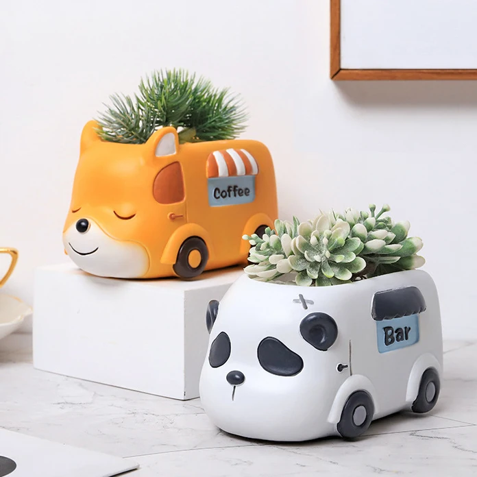 

Cute Animal Resin Flower Pot Succulent Pot Planter Home Decor Desktop Ornament Garden Decoration Bonsai Plant Pot