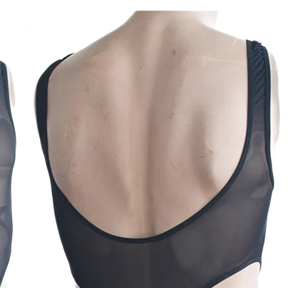 Mens See Through Thongs Briefs Underwear Solid Color Mesh Leotard Bodysuit Pajamas Nightclub Jumpsuits Nightwear