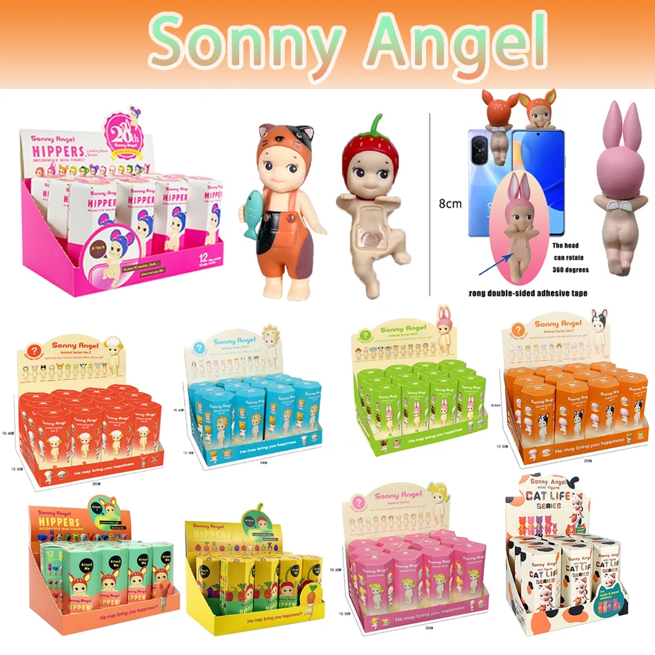 Cat Life Sonny Angel Animal Fruit Toys Decorative Mini Action Figures Dolls Anime Hipper Angels Phone Christmas Halloween Gift