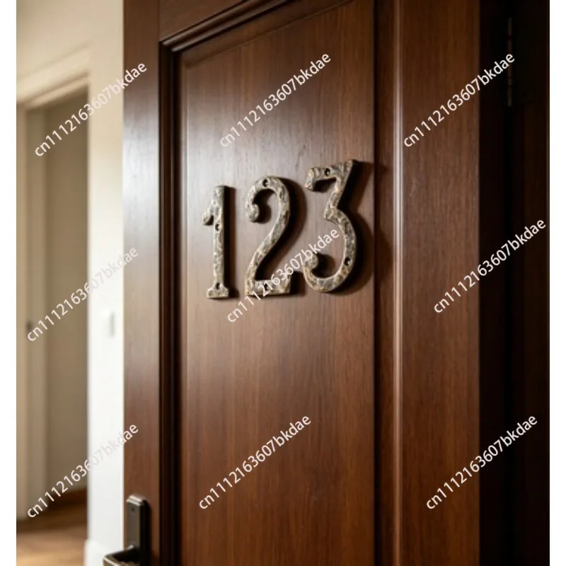 Big Black Gold Wrought Iron Digital 12.5/14.5cm Vintage Metal 0-9 Numbers Ornaments DIY Wall House Number For Home Decorations