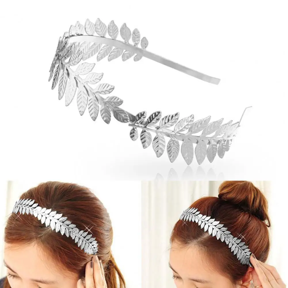 Leaf Headband Greek Headband Gold Leaf Branch Hair Hoop Crown Bridal Wedding Headpiece Greek Accessories