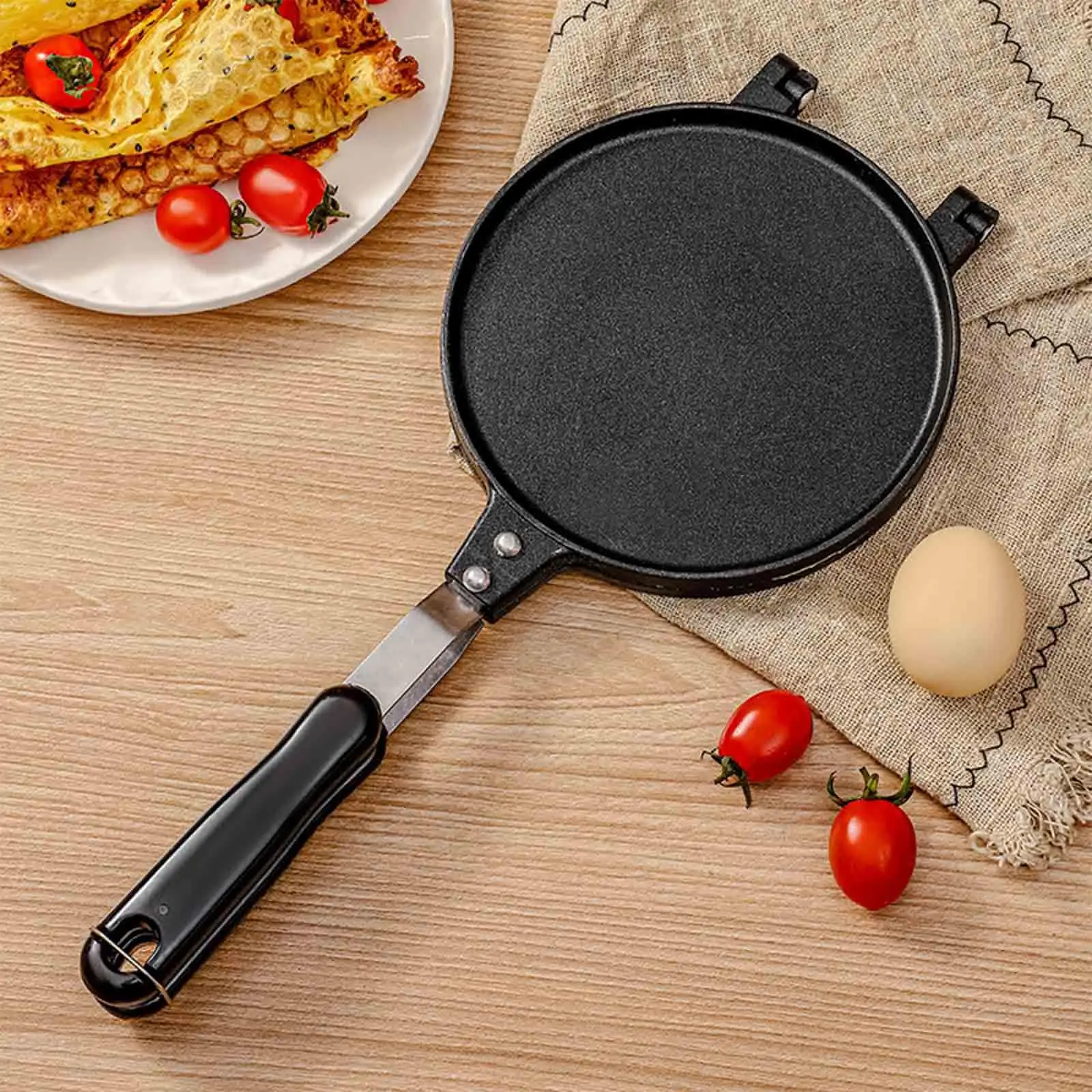 Egg Roll Waffle Maker Easy Clean DIY Tools Double Side Waffle Cone Maker for Cooking Baking Tool Restaurant Home Omelet Dessert