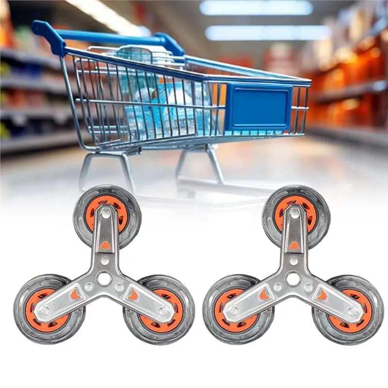 ABMH-For Shopping Cart, Trolley Compatible 2 Pieces Stair Climbing Wheel Replacement For Portable Units