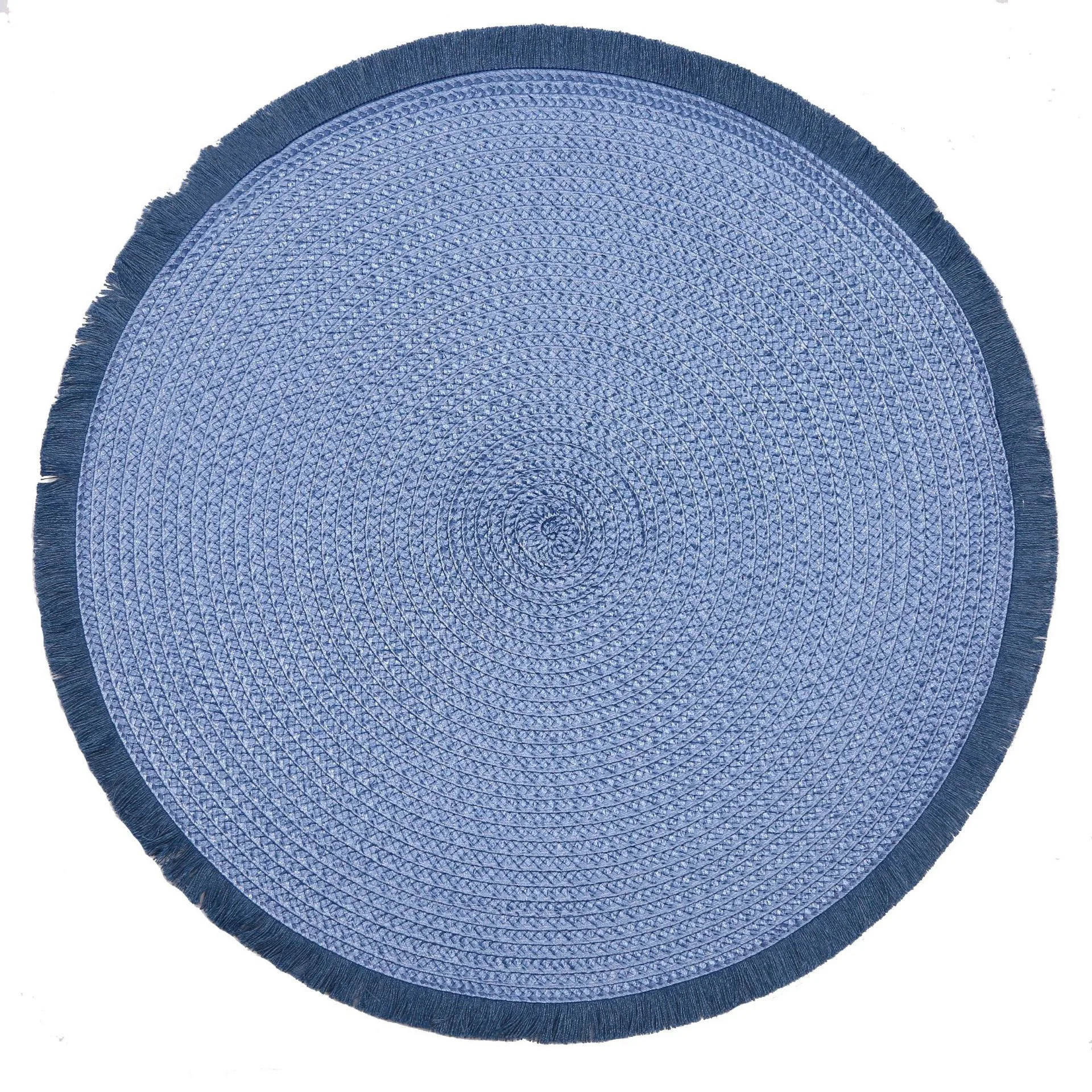 Indoor & Outdoor Paper Yarn Braided Dining Table Non-Slip Heat- Resistant Round Woven placemat with Tassel for Daily use