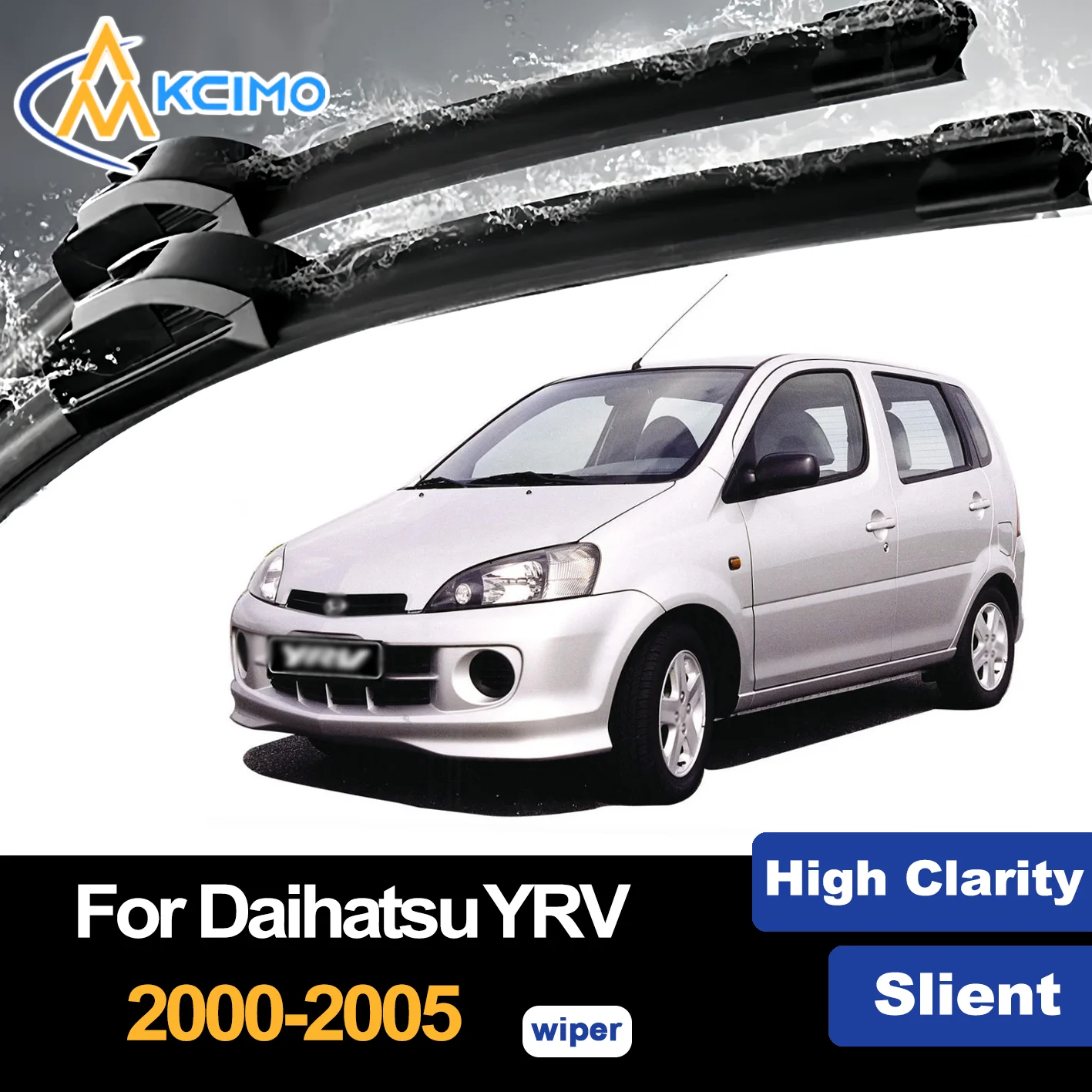 

Front Wiper Blades for Daihatsu YRV M200 2000-2005 2001 2002 Premium Black Car Windscreen Windshield Window Wiper Accessories