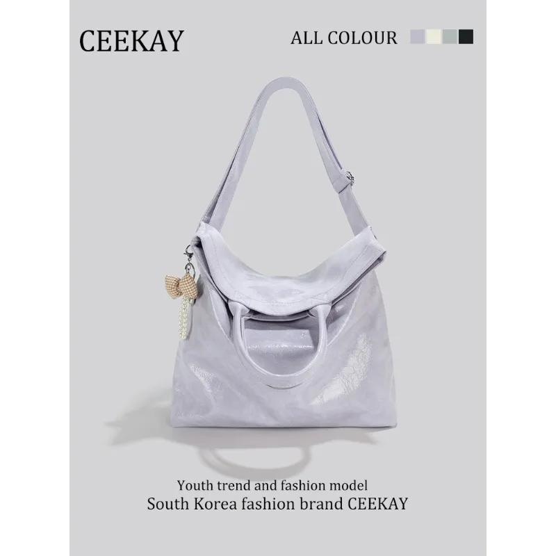 

Новая сумка-тоут CEEKAY 2026, мягкая сумка через плечо из матовой кожи, модная повседневная сумка-кроссбоди с милым бантом для женщин