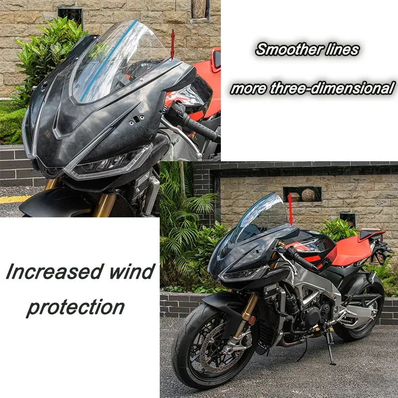 Windscreen Windshield For Aprilia RSV4 2021 2022 2023 2024 Motorcycle Front Flyscreen Deflector Motorbikes Accessories Parts