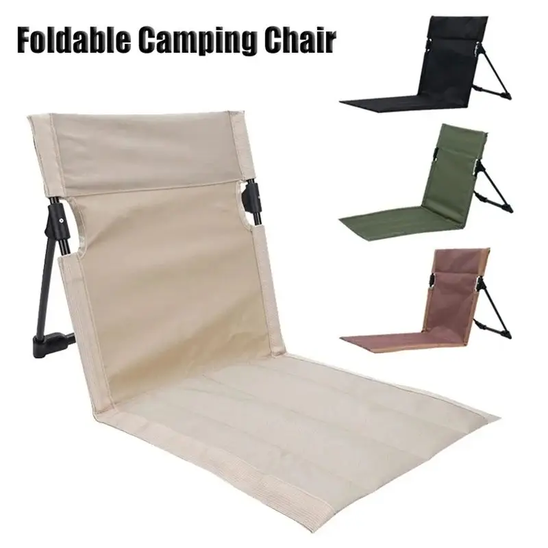 

Foldable Camping Chair Single Lazy Chair Backrest Cushion Picnic Aluminum Alloy Bracket Outdoor Lazy Chairs For Beach 캠핑의자