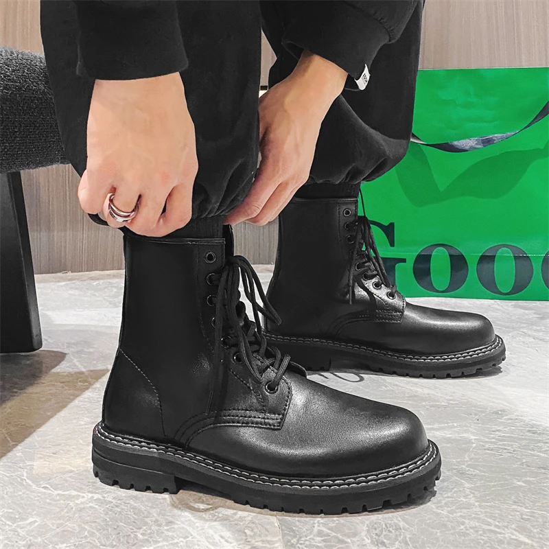 Winter Snow Boots Men Fashion Designer Black Boots Nude Boots Outdoor Non-Slip Warm Casual Shoes Combat Boots Chelsea Boots Men