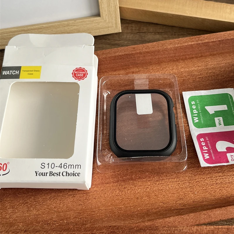 Tempered Glass+Cover For Apple Watch series 11 10 42mm 46mm Matte Hard PC bumper Screen Protector Case iWatch 42/46 Accessories
