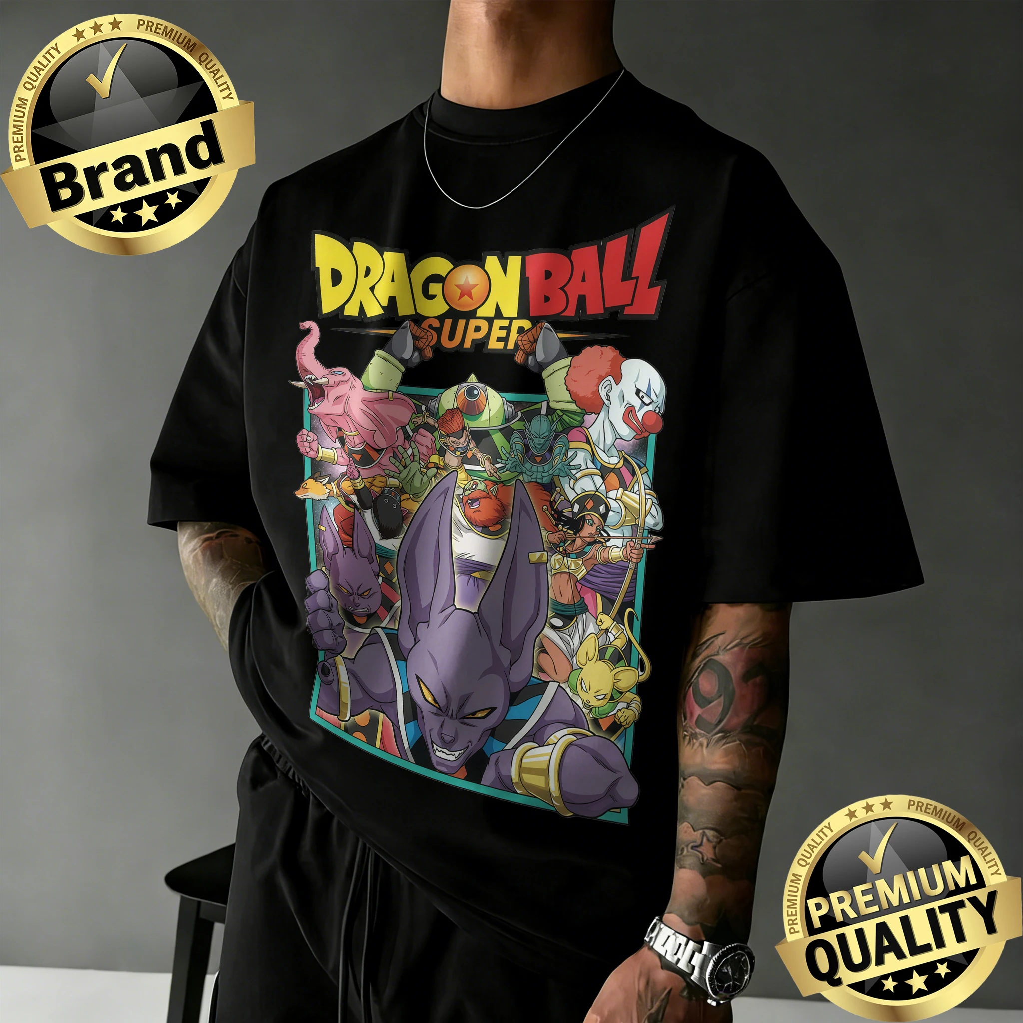 2026 Sommer Dragon Ball Super Gruppen-Grafik-T-Shirt 100% Baumwolle Oversized Vintage T-Shirt Unisex Casual Streetwear für Fans Locker geschnitten