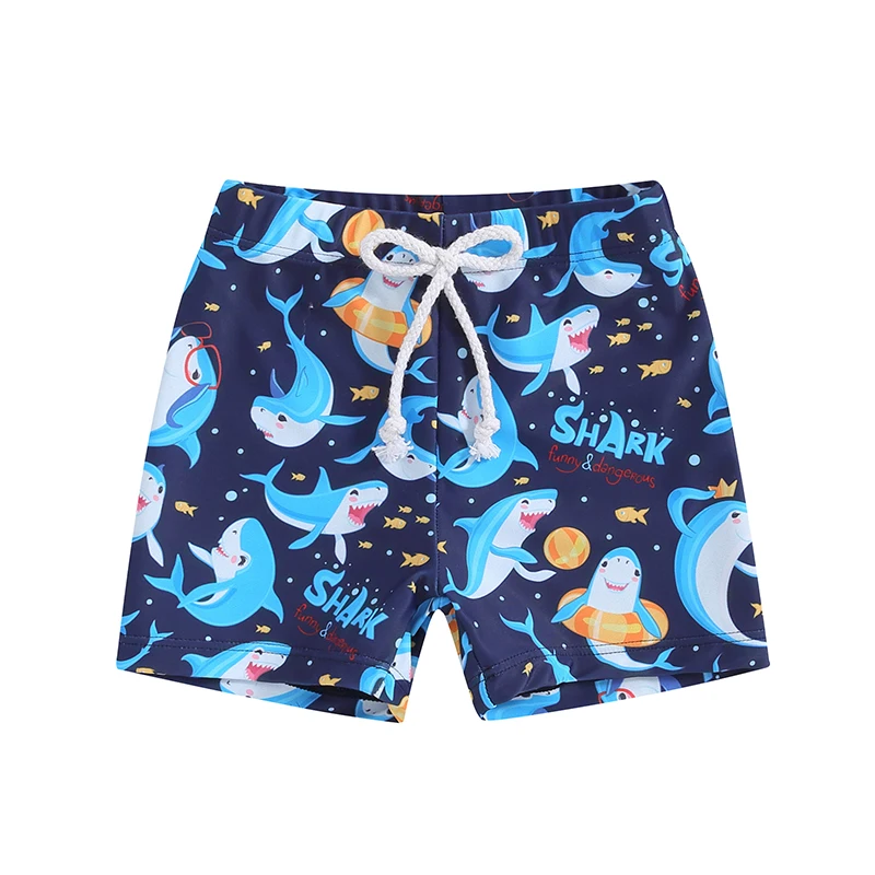 Toddler Boys Swim Trunks Shark Print Elastic Waist Swim Shorts Bathing Suit Swimsuit Little Boy Board Shorts Swimwear