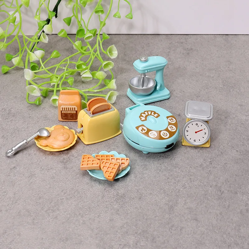 DIYドールハウス ベアービスケット 1/12 ミニチュア家具 トースターオーブン ミキサー 電子スケール モデルセット キッチンおもちゃ 女の子向けギフト