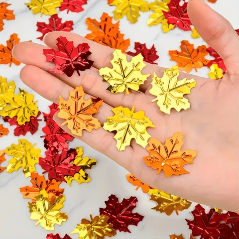 15g Maple Leaf Confetti Thanksgiving Harvest Birthday Party Table Decor Sequins